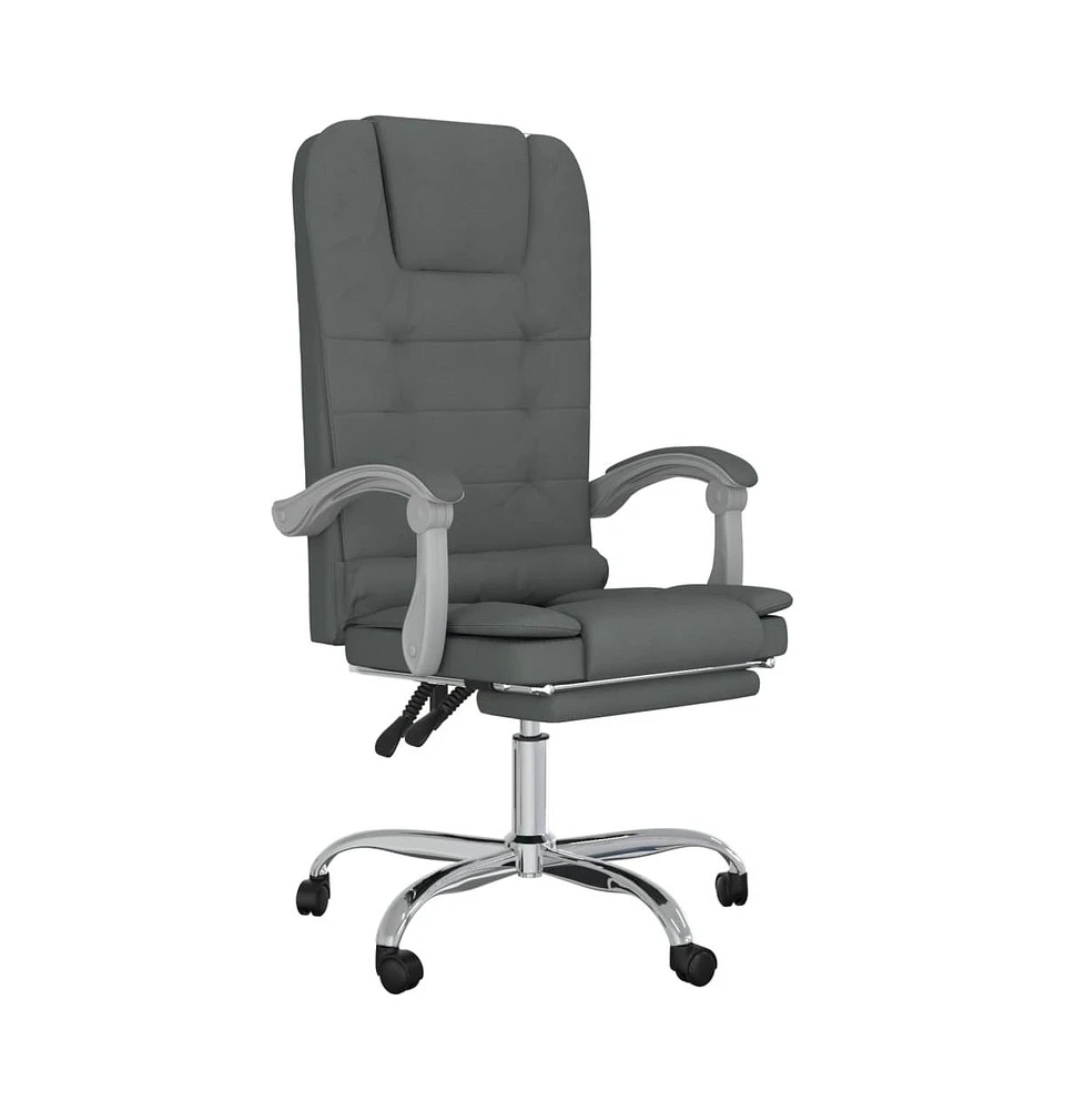 vidaXL Massage Reclining Office Chair Dark Gray Fabric