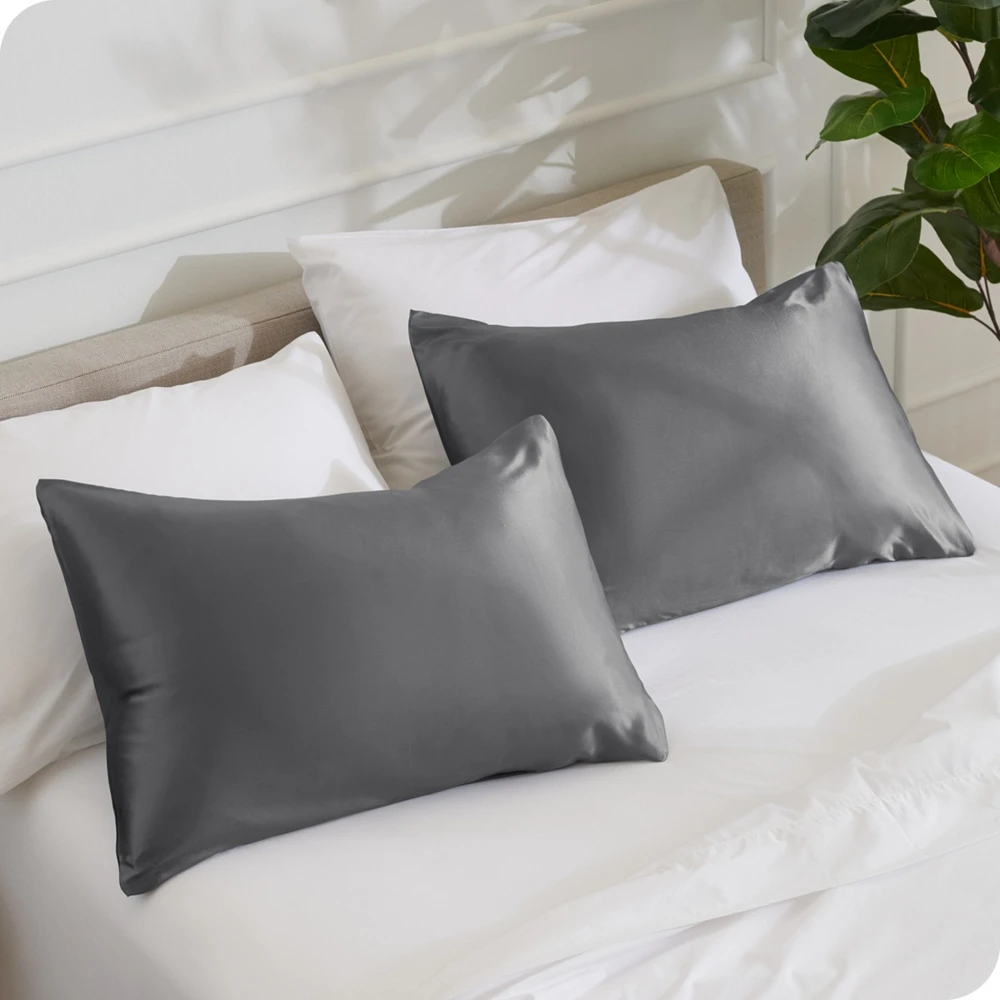 Bare Home Mulberry Silk Pillowcase Set, Zipper Closure