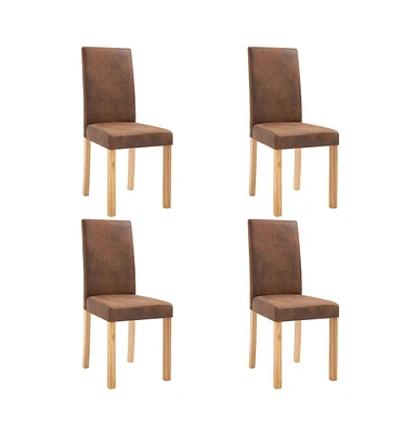 vidaXL Dining Chairs 4 pcs Faux Suede Leather