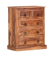 vidaXL Drawer Cabinet 23.6"x13.8"x29.5" Solid Sheesham Wood