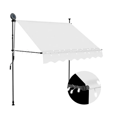 vidaXL Manual Retractable Awning with Led 78.7