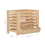 vidaXL Potato Box 23.6"x15.7"x19.7" Solid Wood Pine