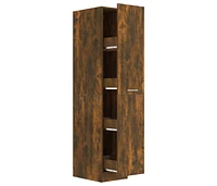 vidaXL Apothecary Cabinet Smoked Oak 11.8"x16.7"x59.1" Engineered Wood