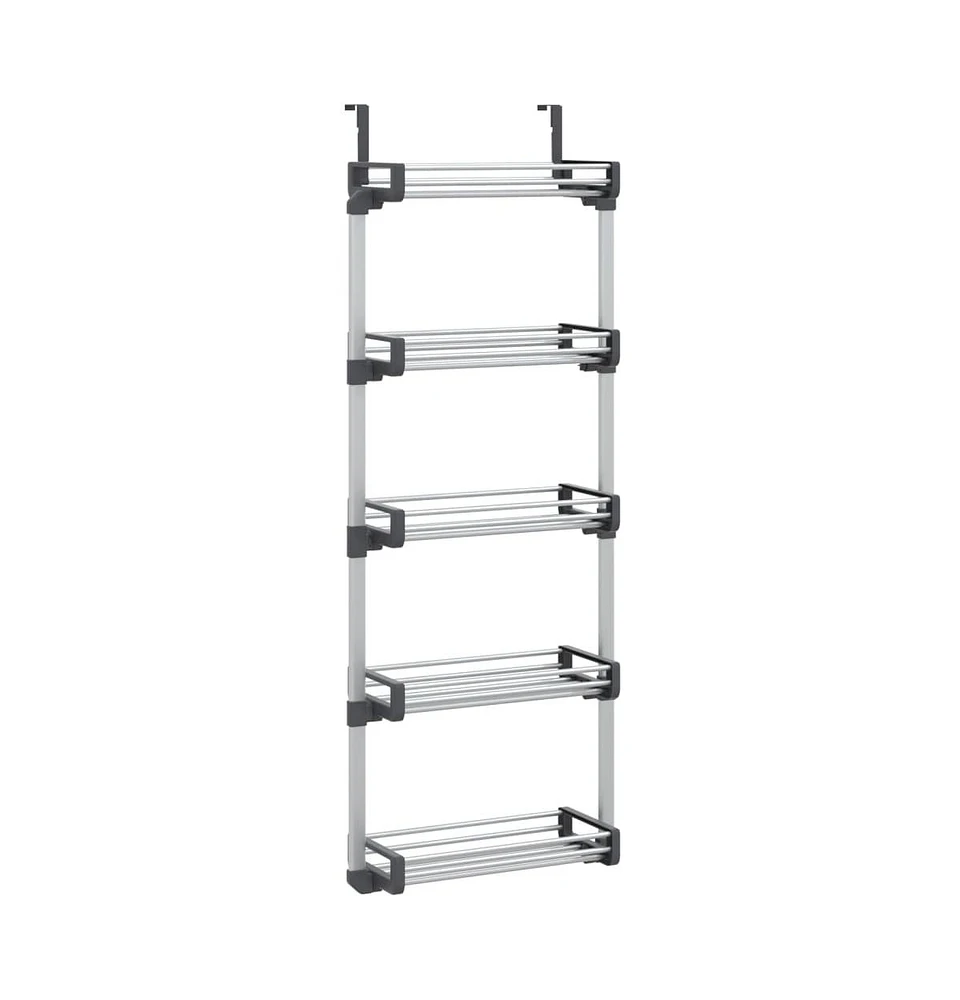 vidaXL Door Organizer with 5 Shelves 20.5"x7.9"x53.1" Aluminum