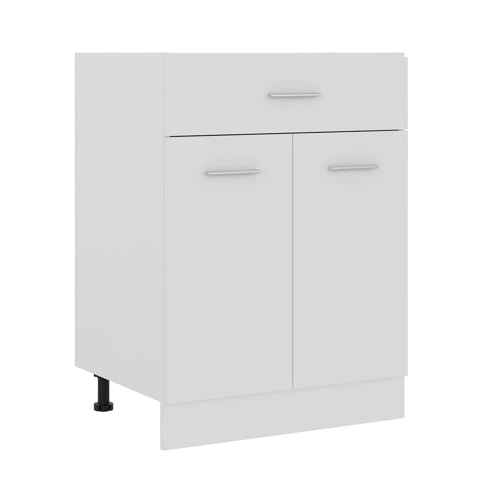 vidaXL Drawer Bottom Cabinet White 23.6"x18.1"x32.1" Engineered Wood