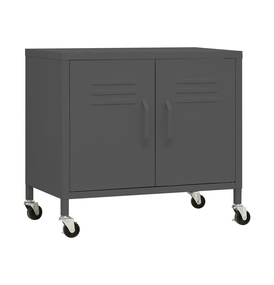 vidaXL Storage Cabinet Anthracite 23.6"x13.8"x22" Steel