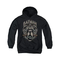 Batman Boys Youth Gotham Hero On Black Pull Over Hoodie / Hooded Sweatshirt