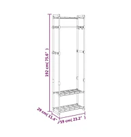 vidaXL 3-Tier Clothes Rack Silver 23.2"x11.4"x75.6" Aluminum