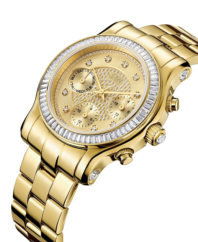 Jbw Women's Laurel Diamond (1/10 ct.t.w.) 18k Gold Plated Stainless Steel Watch