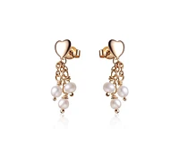 GiGiGirl Sterling Silver Heart Shape Pearl Drop Earrings