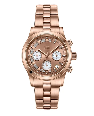 Jbw Women's Alessandra Diamond (1/5 ct.t.w.) 18K Rose Gold Plated Stainless Steel Watch