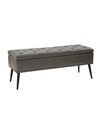 Hulala Home Modern Faux Leather Storage Ottoman for Living Room Dining Room