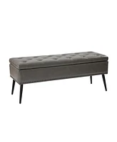 Hulala Home Modern Faux Leather Storage Ottoman for Living Room Dining Room