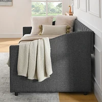 Upholstered Twin Size Daybed with Drawers