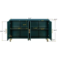 Streamdale Furniture Green Tv Stand with Storage & Adjustable Shelves
