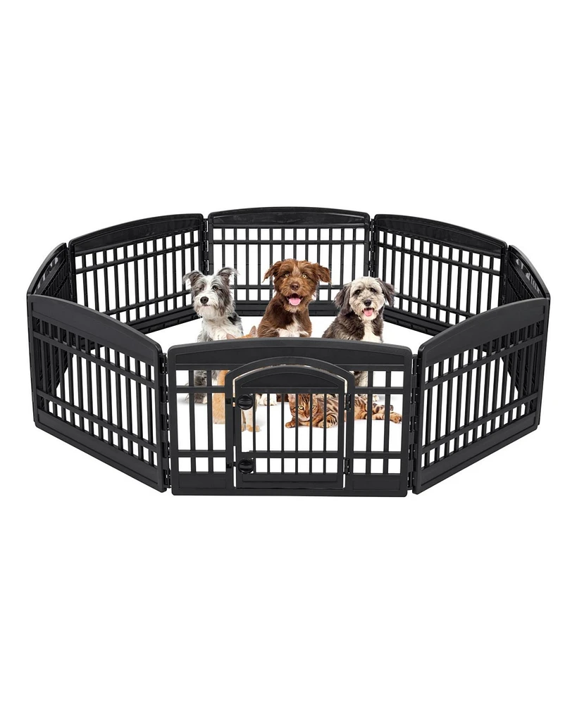 Iris Dog Playpen - Pet Exercise Pen with Door - 4 to 8 Panel Sizes