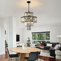 Streamdale Furniture Luxury Black Crystal Chandelier