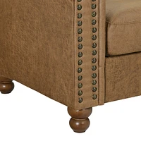 Streamdale Furniture Chesterfield Fabric Sofa, Large-Brown