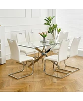 Faux Leather Dining Chairs Set of 6