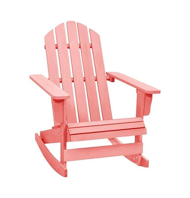 vidaXL Patio Adirondack Rocking Chair Solid Fir Wood Pink