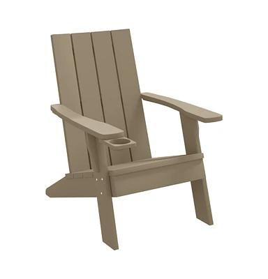 vidaXL Patio Adirondack Chair Light Brown 29.5"x34.8"x35.2" Polypropylene