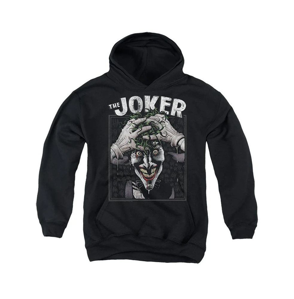 Batman Boys Youth Crazed Joker Pull Over Hoodie / Hooded Sweatshirt