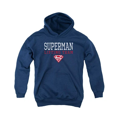 Superman Boys Youth Lifting Team Pull Over Hoodie / Hooded Sweatshirt