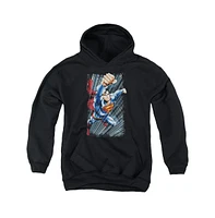 Superman Boys Youth Faster Than Pull Over Hoodie / Hooded Sweatshirt