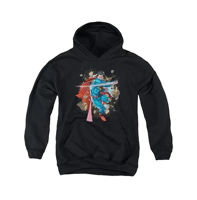 Superman Boys Youth Rock Breaker Pull Over Hoodie / Hooded Sweatshirt