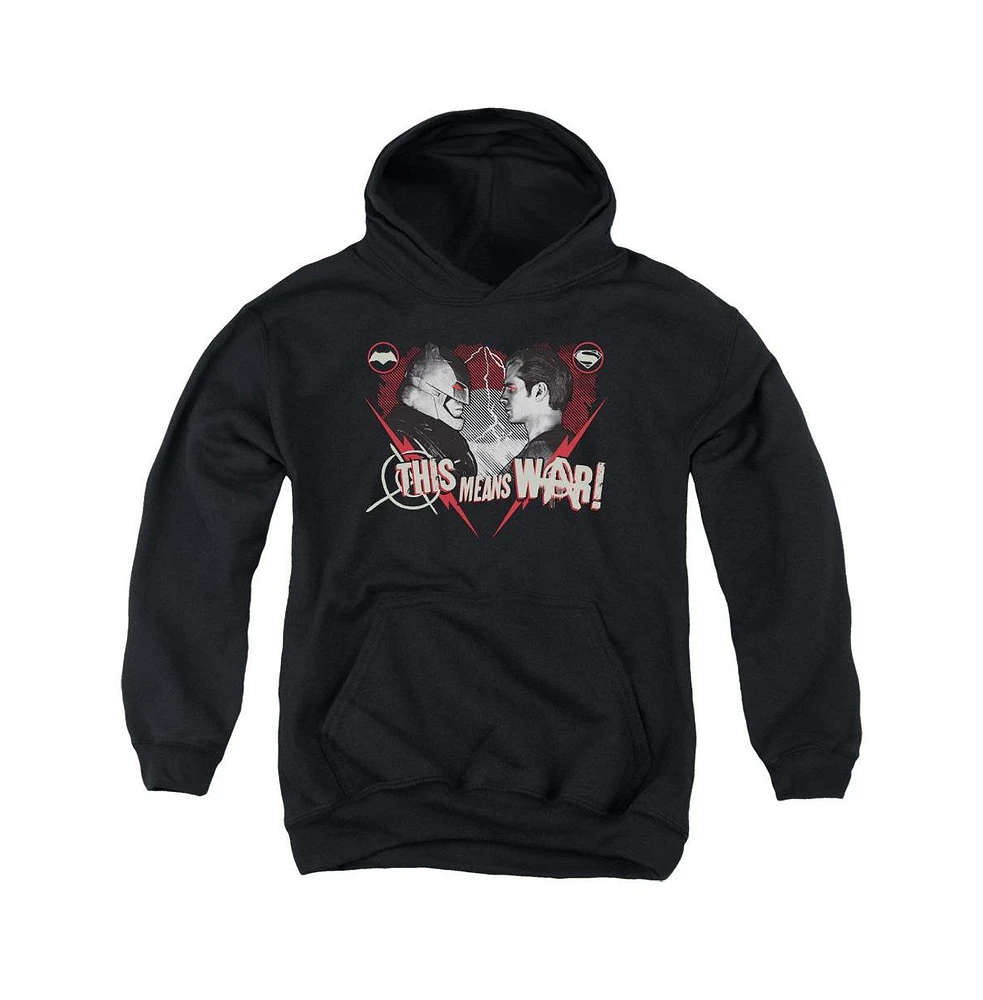 Batman V Superman Youth This Means War Pull Over Hoodie / Hooded Sweatshirt