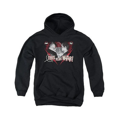 Batman V Superman Youth This Means War Pull Over Hoodie / Hooded Sweatshirt