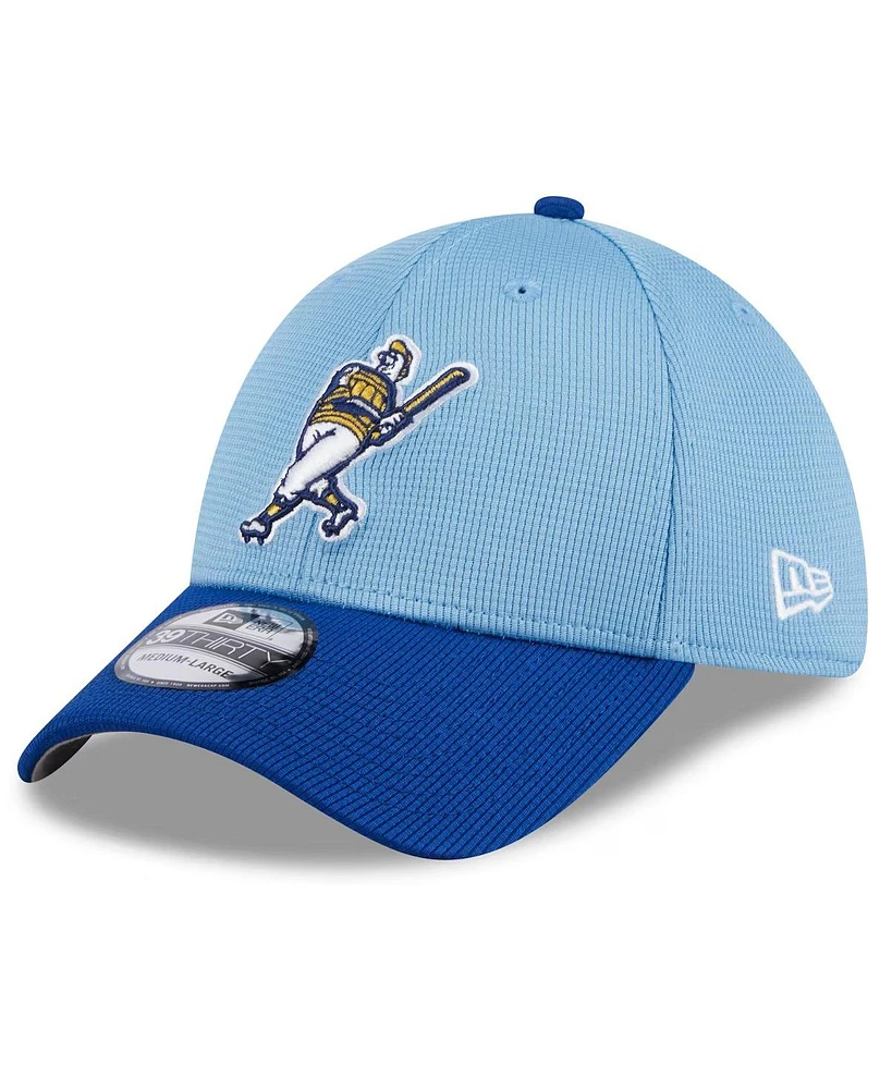 New Era Men's Light Blue Milwaukee Brewers 2024 Batting Practice 39THIRTY Flex Hat