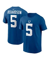 Nike Men's Anthony Richardson Royal Indianapolis Colts 2023 Nfl Draft First Round Pick Player Name Number T-Shirt