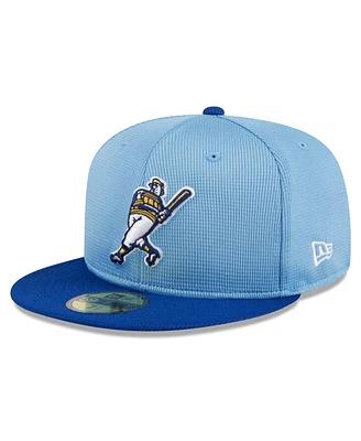 New Era Men's Light Blue Milwaukee Brewers 2024 Batting Practice 59FIFTY Fitted Hat