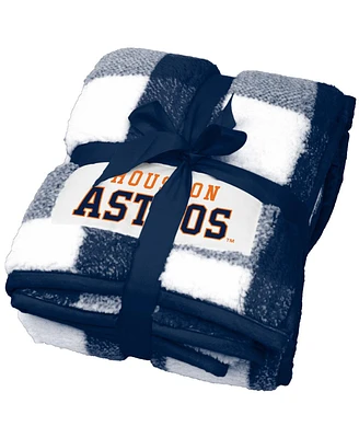 Logo Brands Houston Astros 50'' x 60'' Buffalo Check Frosty Fleece Blanket