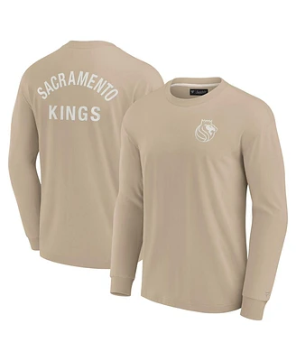 Fanatics Signature Men's and Women's Khaki Sacramento Kings Elements Super Soft Long Sleeve T-Shirt