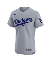 Nike Men's Gray Los Angeles Dodgers Alternate Vapor Premier Elite Patch Jersey