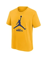 Jordan Big Boys and Girls Gold Denver Nuggets Essential Jumpman Logo T-Shirt