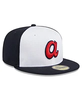 New Era Men's White Atlanta Braves 2024 Batting Practice 59FIFTY Fitted Hat