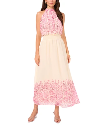 Vince Camuto Women's Floral-Print Halter-Neck Maxi Dress