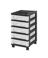 Iris 5-Drawer Storage Cart with Organizer Top