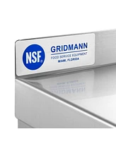 Gridmann 12" x 48" Nsf Stainless Steel Kitchen Wall Mount Shelf w/ Backsplash