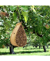 Honey Keeper Mason Bee House, Natural Bamboo Teardrop Bee Hive