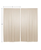 Lann's Linens Set of 2 Photography Backdrop Curtains, 5ft x 10ft Ivory Wedding Photo Background