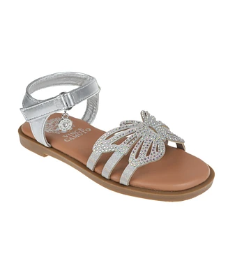 Vince Camuto Big Girl's Fashion Sandal with Butterfly Rhinestone Upper Polyurethane Sandals