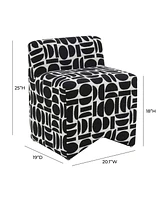 Tov Furniture 25" Geometric Jacquard Weave Stool