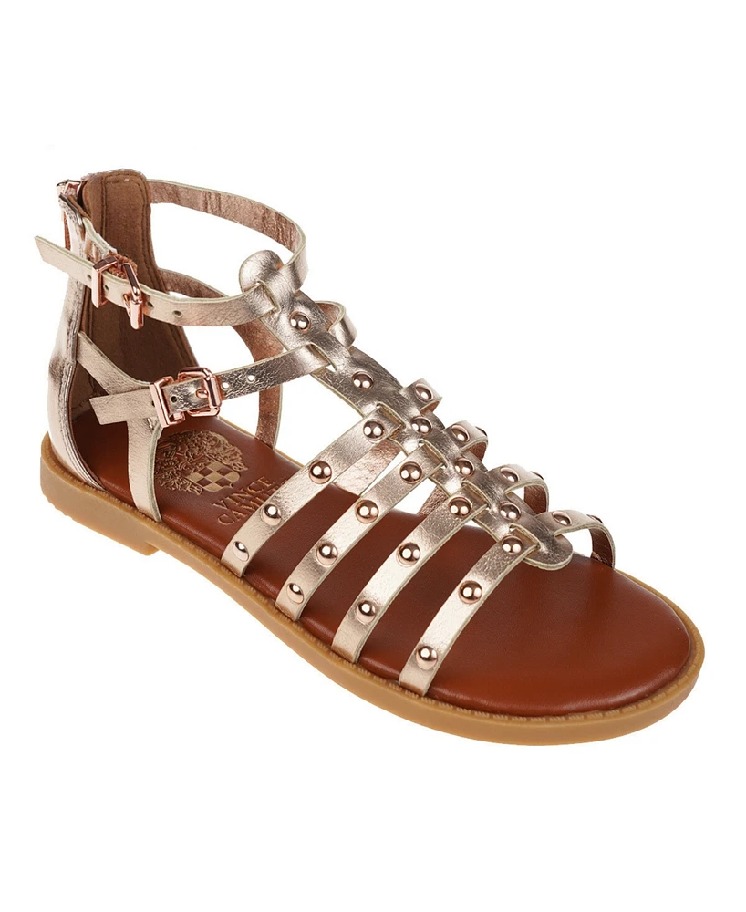 Vince Camuto Big Girl's Fashion Sandal Metallic Pu Upper and Dome Stud Detail Polyurethane Sandals