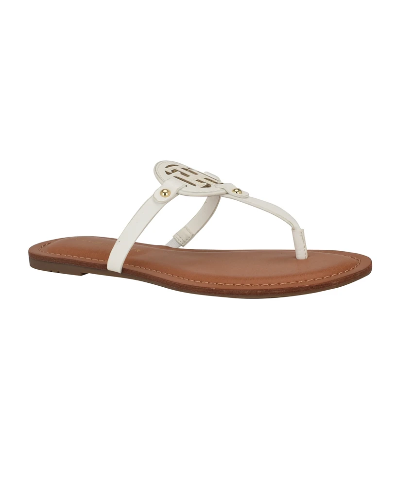 Tommy Hilfiger Women's Litzy Flat Slip On Logo Sandals