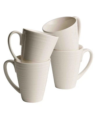 Belleek Pottery Ripple Mugs, Set of 4