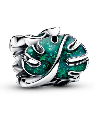 Pandora Sterling Silver Green Monstera Leaves Charm